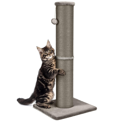 PAWSCRAT Cat Scratching Post 32 Inch High 5.5 Inch Large Diameter Natural Sisal Cat Scratch Post Scratch-Resistant and Durable Tall Cat Scratcher for Indoor Cats Protect Your Furniture Gery